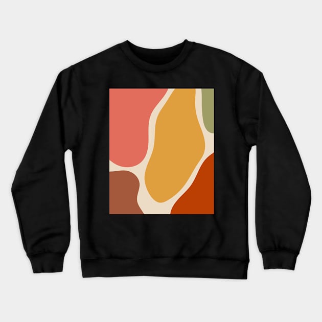 Minimal Modern  Abstract Shapes Pink and Orange Stone Pattern Crewneck Sweatshirt by zedonee